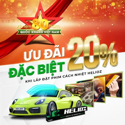 Mừng Quốc khánh Helioz Việt Nam giảm ngay 20% tất cả gói phim cách nhiệt